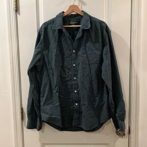 Mens Eddie Bauer Green Plaid Relaxed Fit Shirt XL